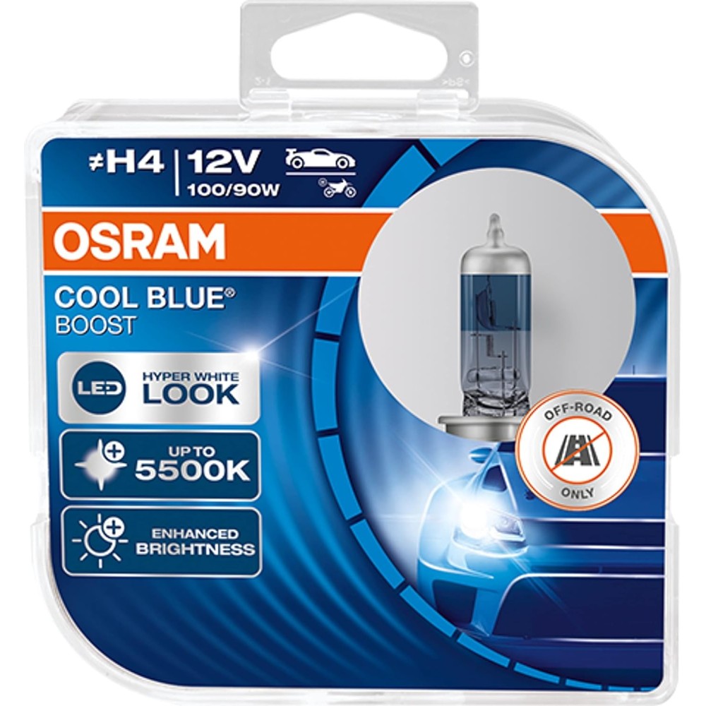 COPPIA LAMPADINE ALOGENE BLU OSRAM H4 12V