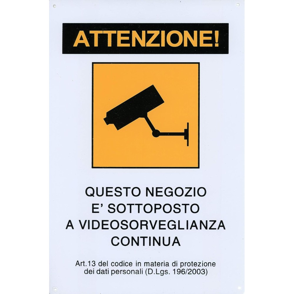 CARTELLO SEGNALETICA VIDEOSORVEGLIANZA