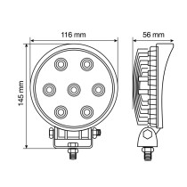 LAMPA FARO AUSILIARIO A 7 LED 10/30V